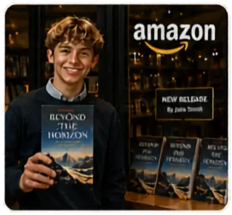 SOAR student holding their published Amazon book